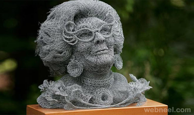 wire sculpture face