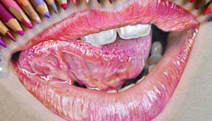 Design Inspiration Daily Inspiration Realistic Lips Color Pencil