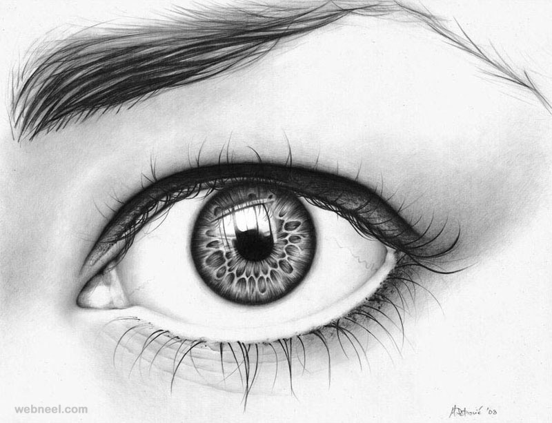 Realistic Eye Pencil Drawing 24