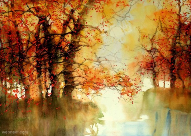 watercolor painting nature
