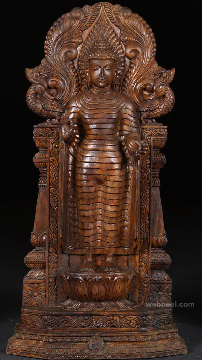 wood carving hindu god