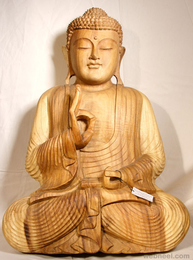 wood carving buddha
