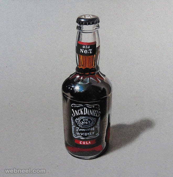 colored pencil drawings bottle