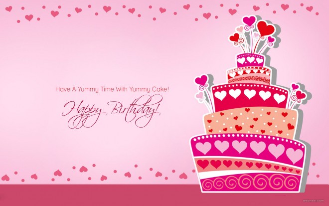 birthday greetings card design cake
