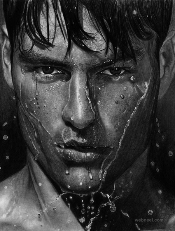 Wet Man Water Realistic Pencil Drawing By Vengeance 3 Preview
