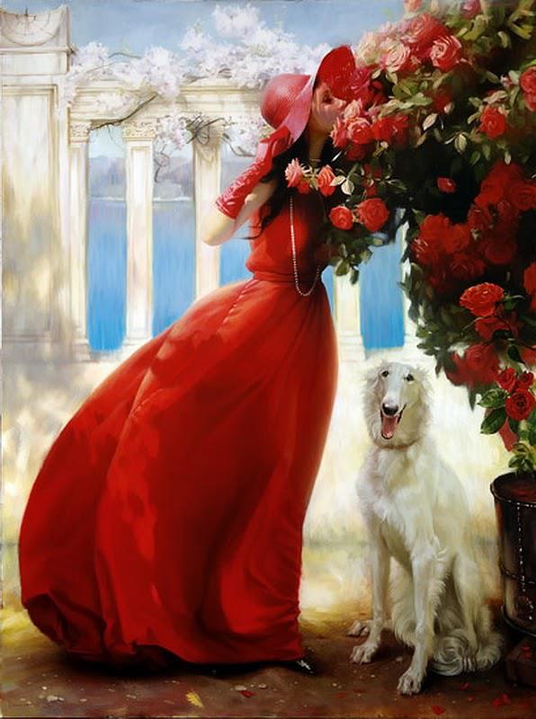 beautiful-oil-painting-by-andrei-belichenko-woman-garden-dream