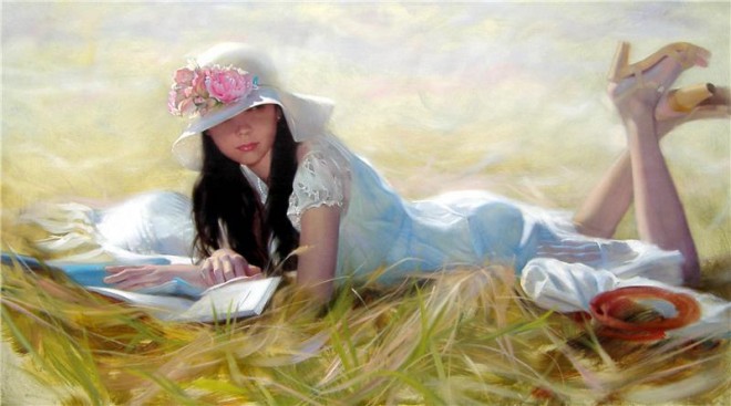beautiful-oil-painting-by-andrei-belichenko-woman-garden-dream