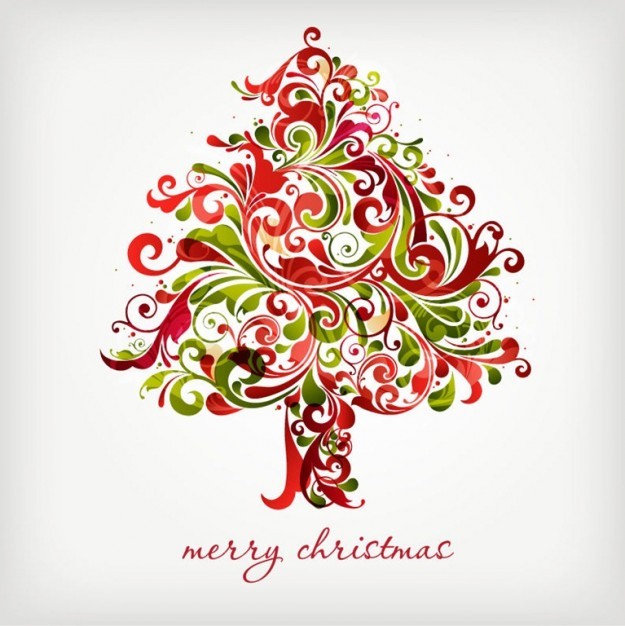 Christmas Tree floral vector Floral Design Object Christmas