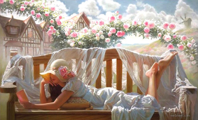 25 Beautiful Oil Paintings by Andrei Belichenko - Woman, Garden and Dreams