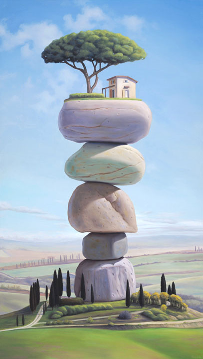 surreal oil painting dream stones paul david bond beautiful creative mind blowing surrealism surrealistic