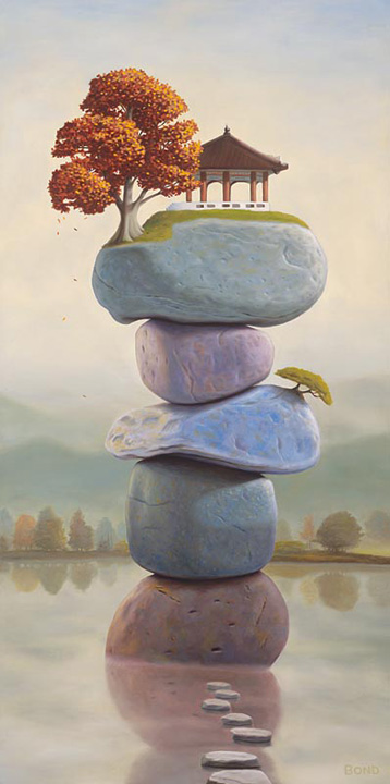 surreal oil painting dream stones paul david bond beautiful creative mind blowing surrealism surrealistic