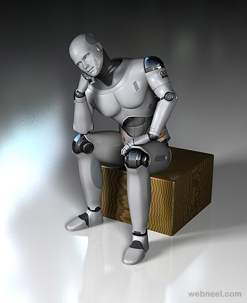 robot man sitting