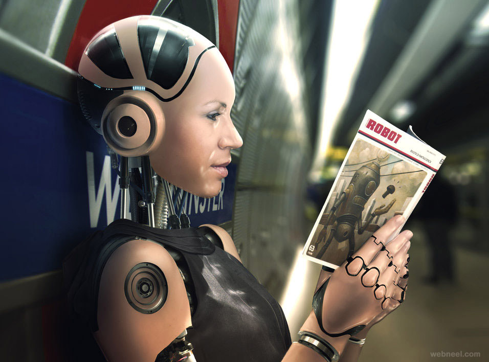 3d robot woman design