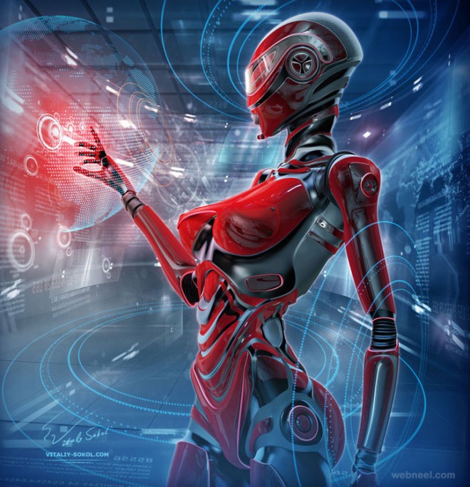 3d robot woman vitaly