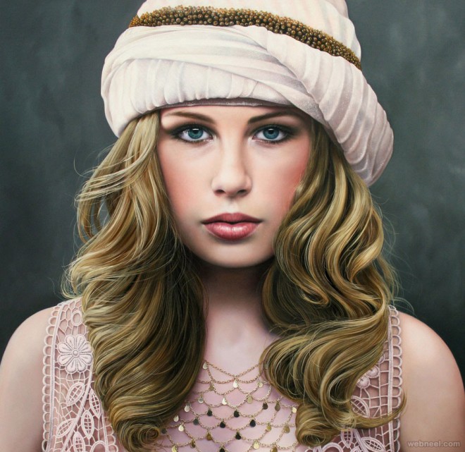 woman realistic painting