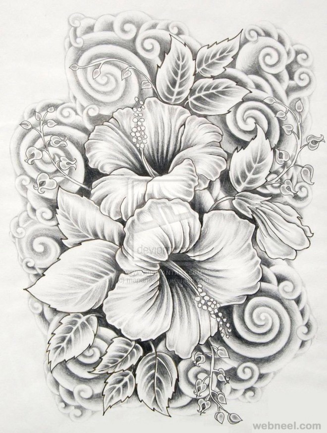 Pencil Sketch–Flowers | KPWms Art Studio–Art by Katrina Parker Williams