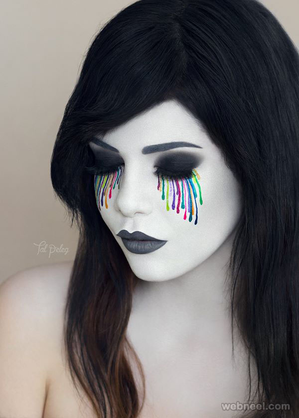 rainbow tears eye makeup art