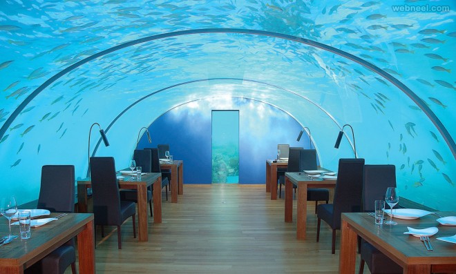restaurant design undersea ithaa maldives