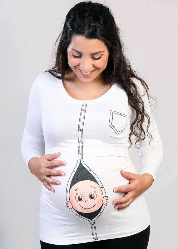 funny tshirt design for pregnant woman