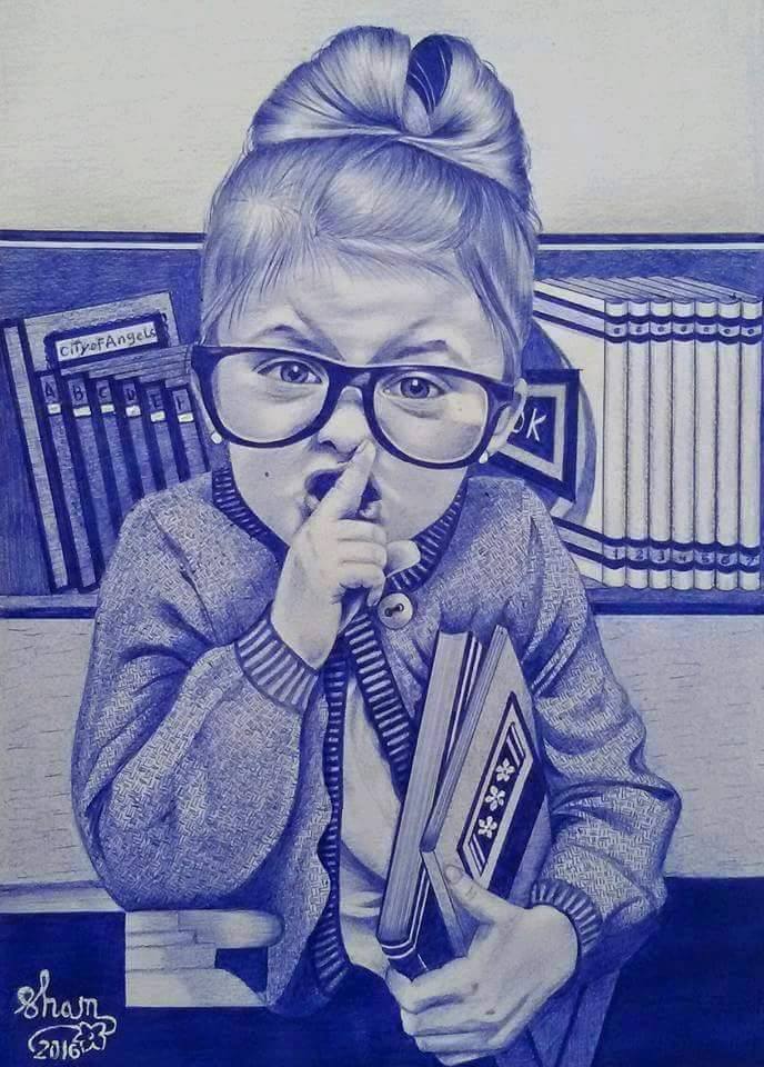realistic pen drawing by jasmin wet