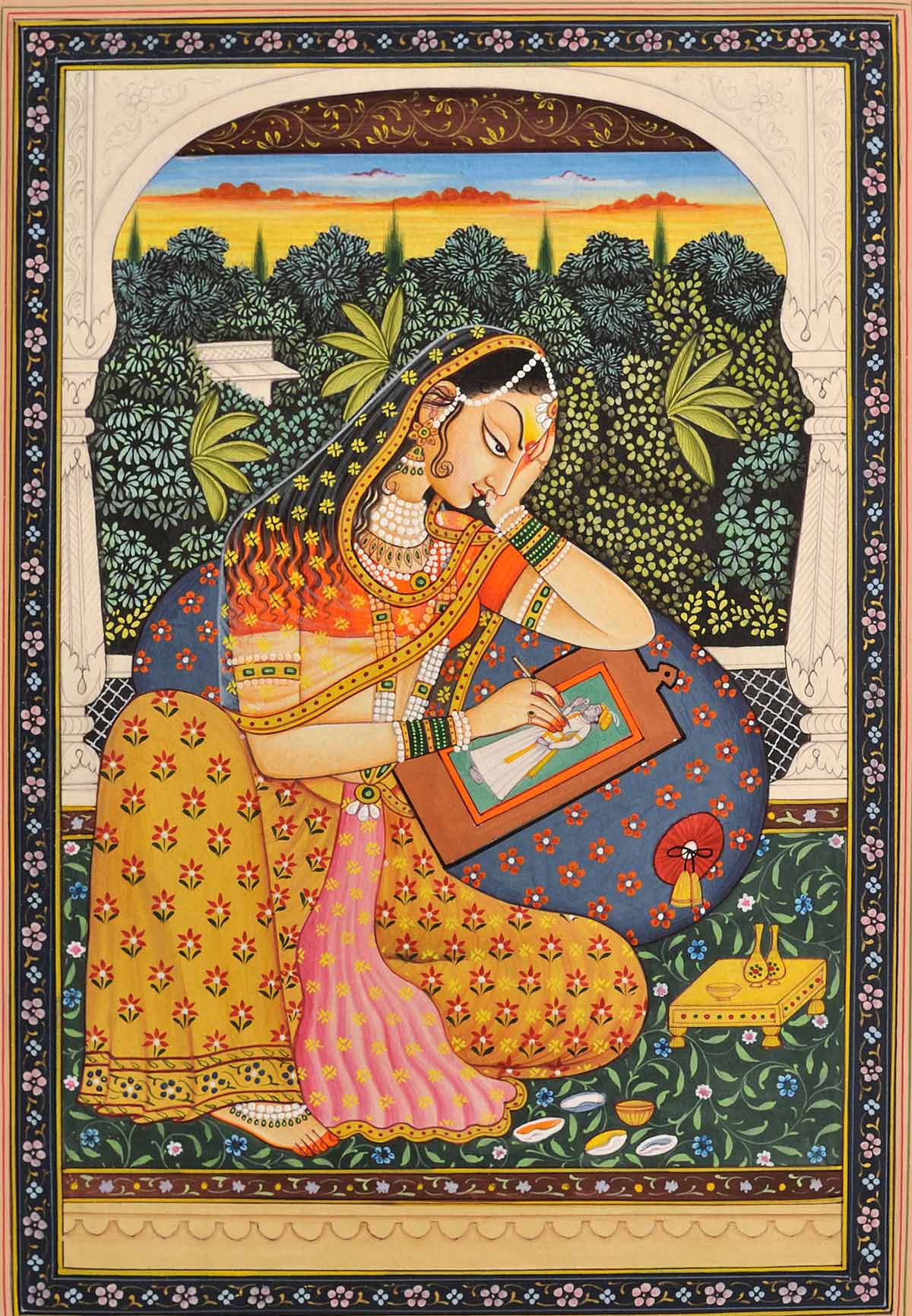 princess rajasthani rajput painting by exoticindiaart