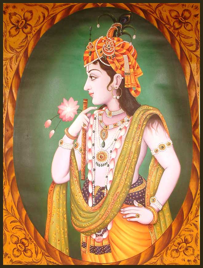 krishna rajasthani rajput painting by exoticindiaart