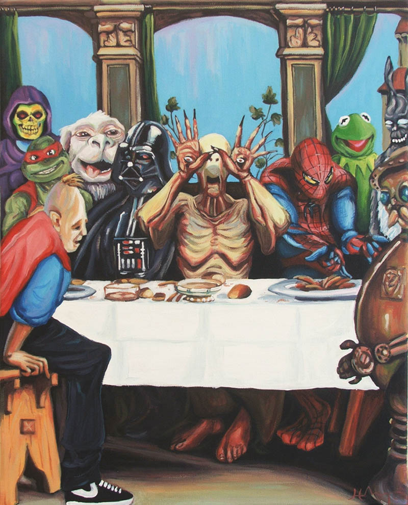 funny painting meal by hillary white rabbit