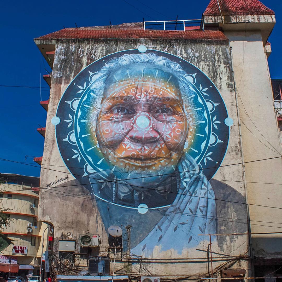 indian street art cosmic mandala by startindia