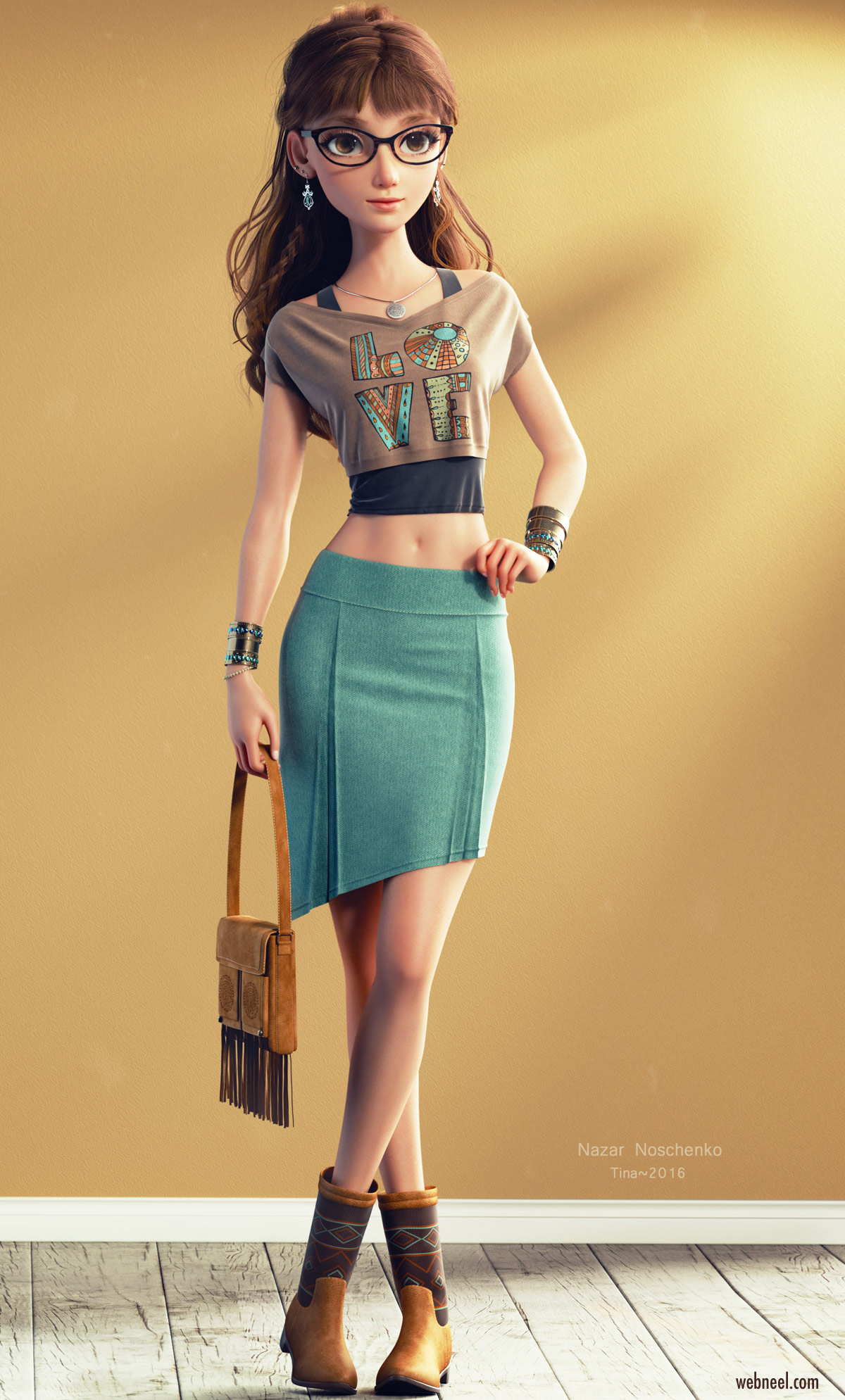 3d blender model fantasy girl by nazar noschenko