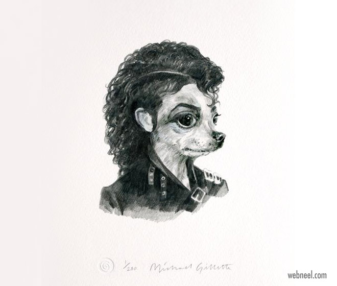 pencil drawing dog mj funny by michaelgillete