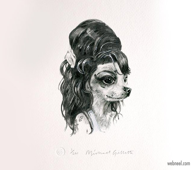 pencil drawing dog amy funny by michaelgillette