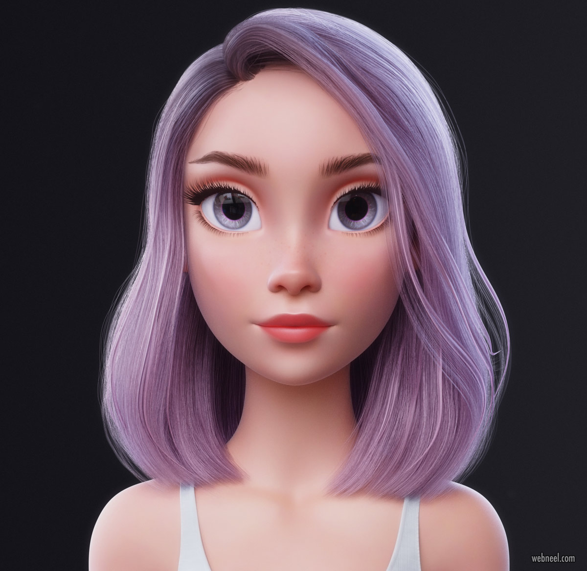 3d blender model girl by nazar noschenko