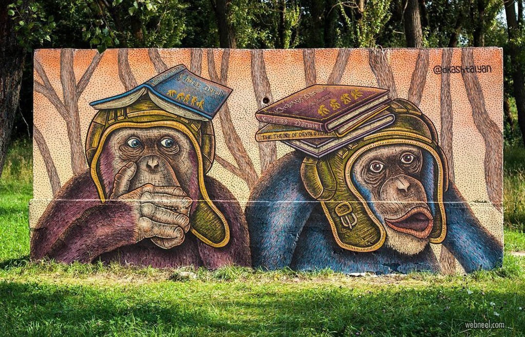 surreal art monkeys by dzmitryi kashtalyan