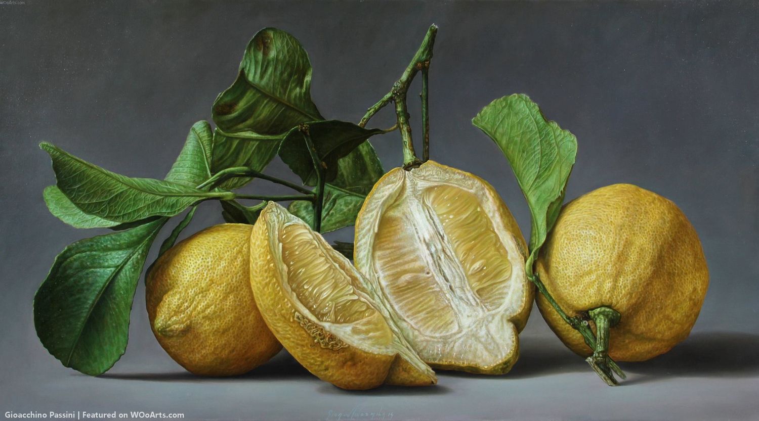 oil painting lemons by gioacchino passini