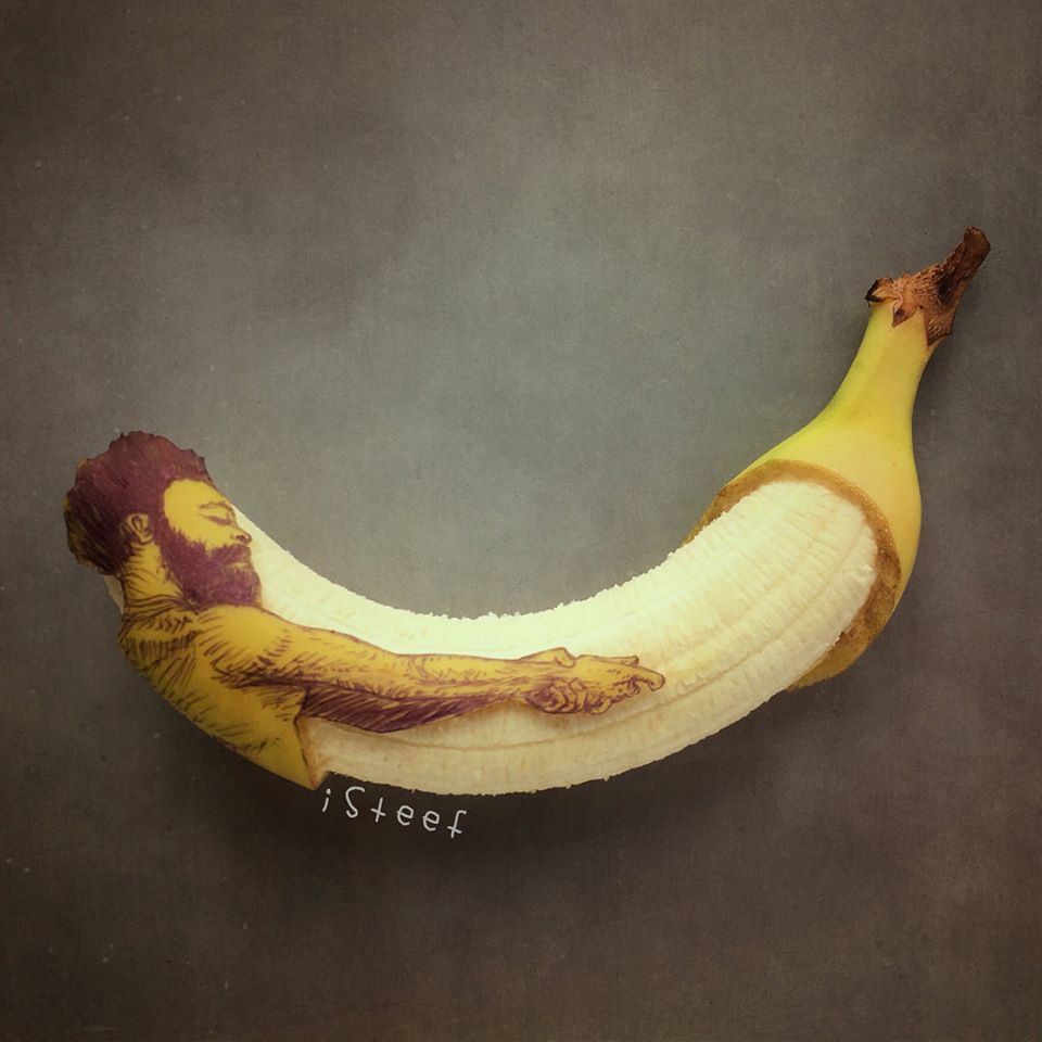 funny creative art ideas banana art by stephan brusche
