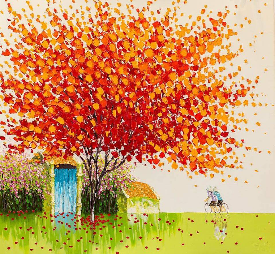 oil paintings orange tree by phan thu trang