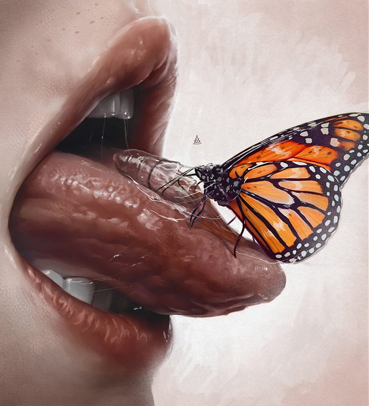 surreal artworks butterfly tongue