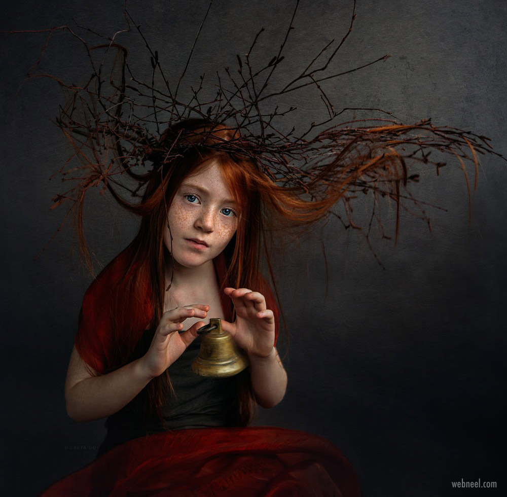 portrait photography girl thorn hat by gretado