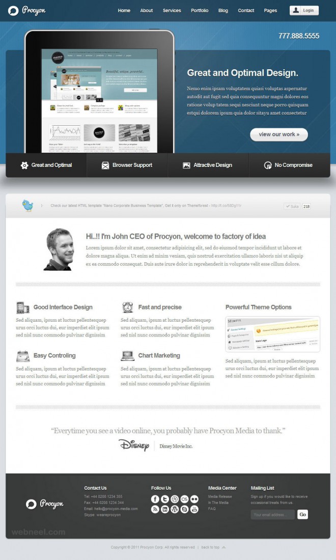 procyon corporate website design