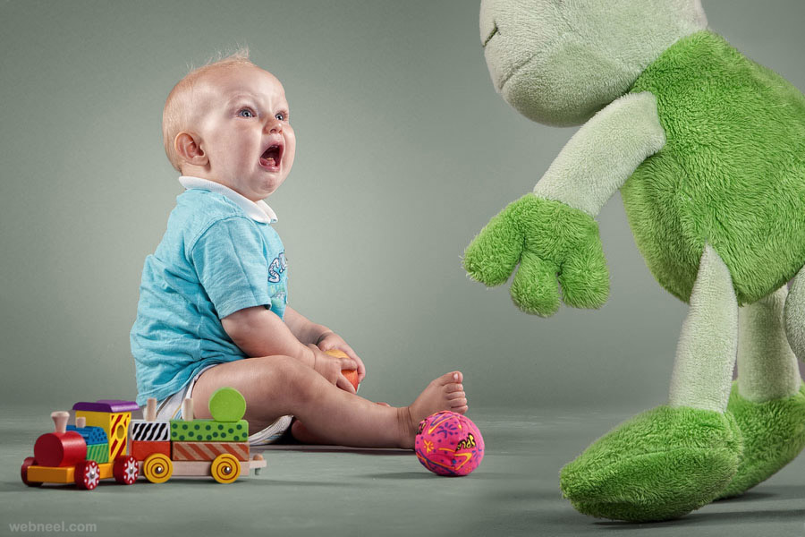 scared baby photography