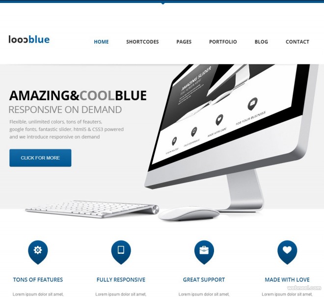 logo blue corporate website design