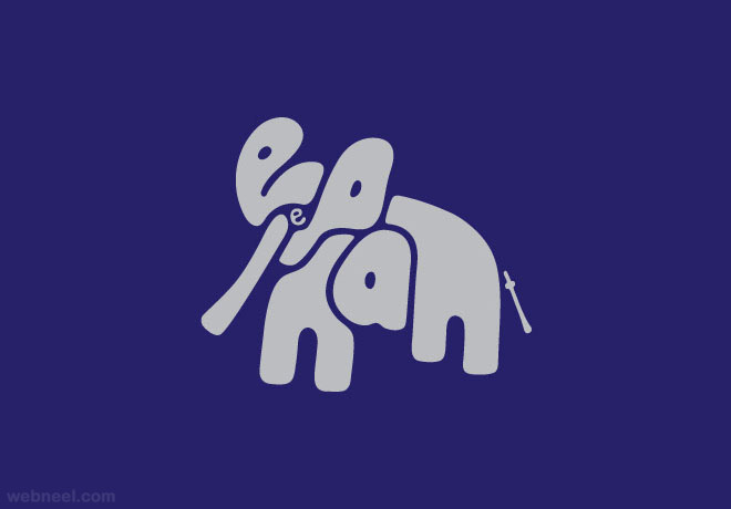 elephant typography design