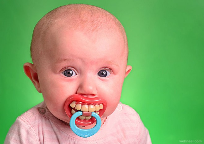 teething baby photography