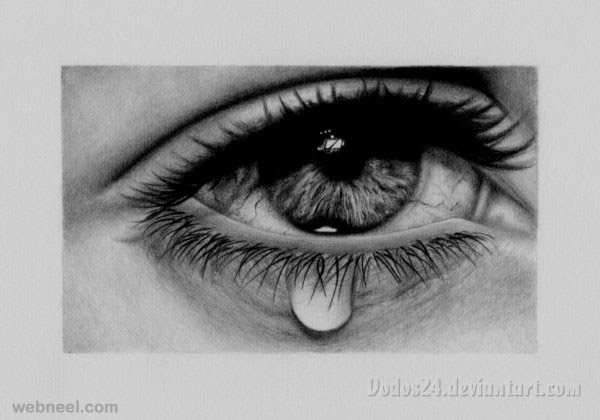 Human Eye Crying Tears Flowing Drawing by Aloysius Patrimonio on Dribbble
