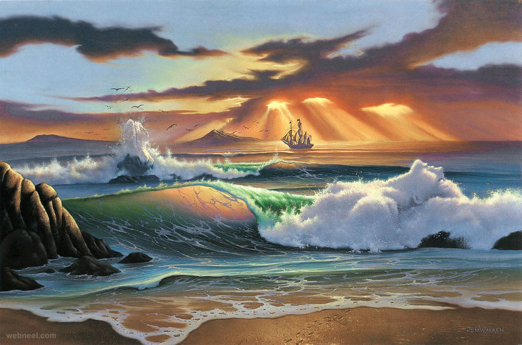 sea realistic oil painting