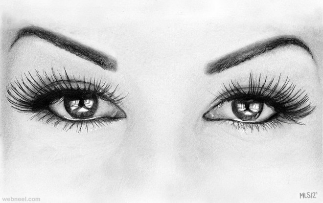 eyes pencil drawing