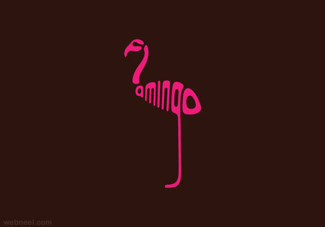 flamingo typography design