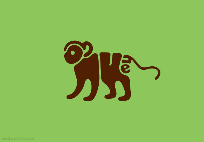 monkey typography design