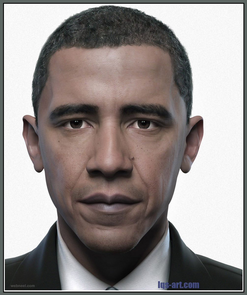 3d portrait obama