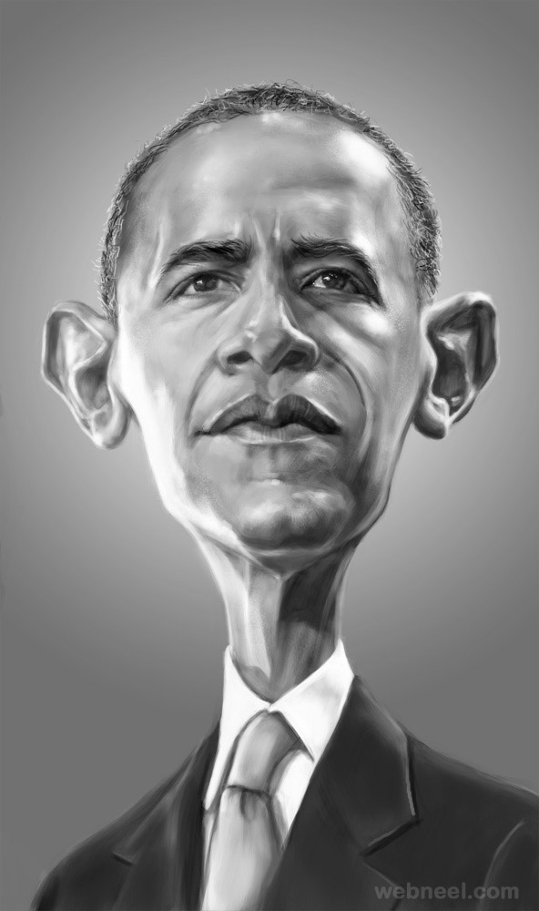 barack obama caricature by markdraws